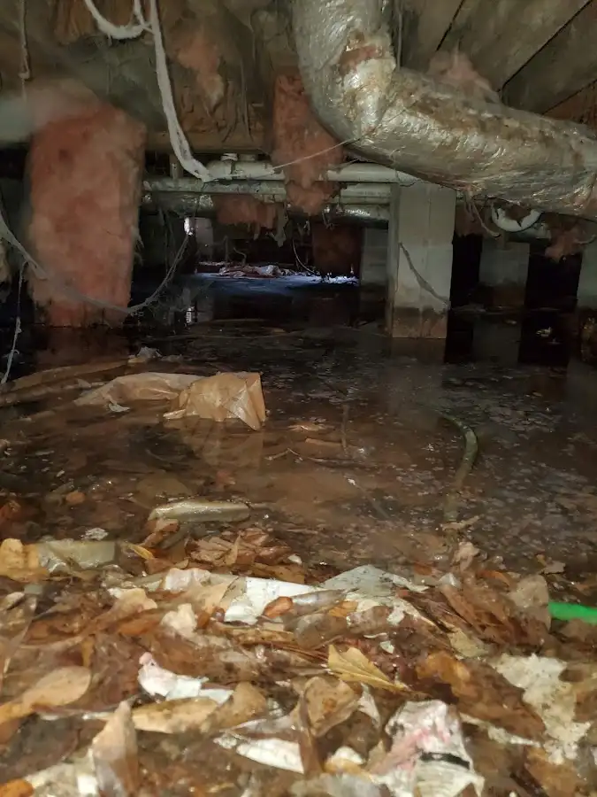 Crawl space flood assessment for Commercial Water Damage Restoration in West Donegal